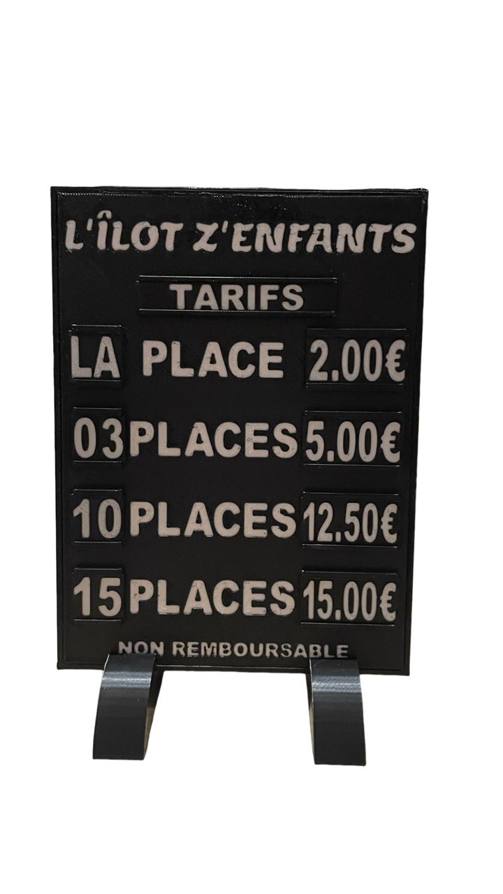 panneau tarifaire