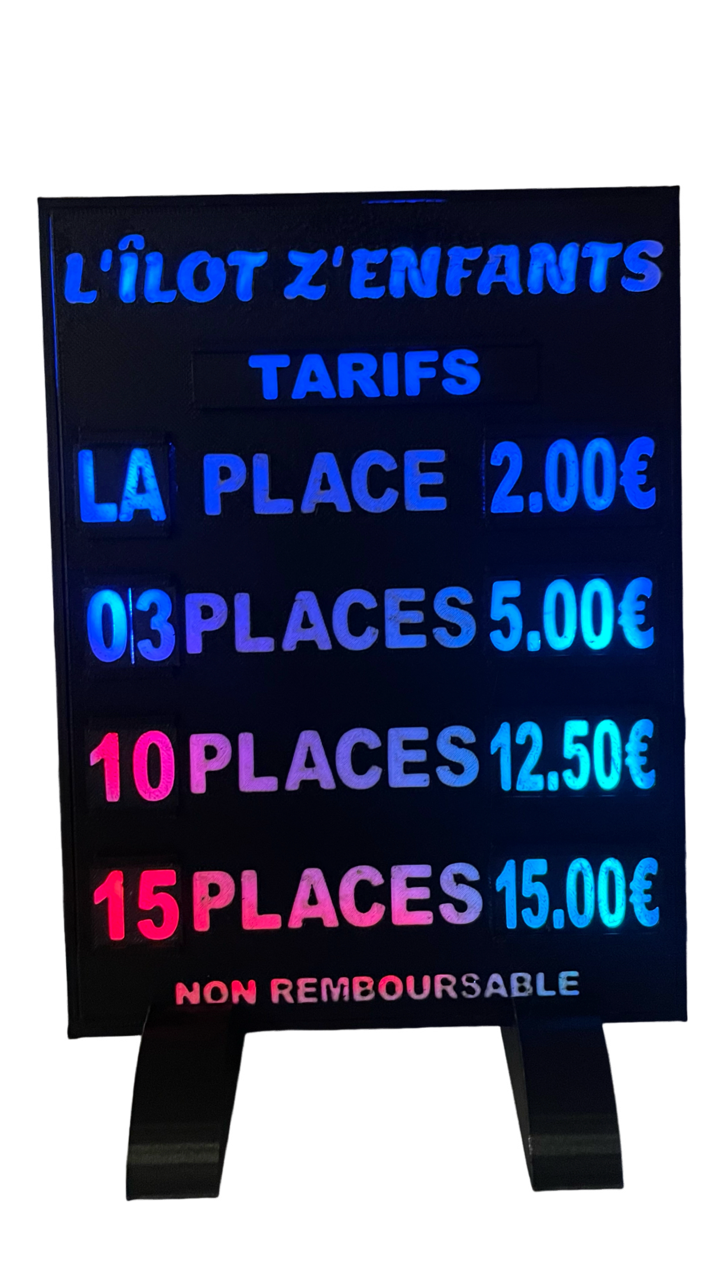 Boîtier Lumineux Forain modèle S – Afficheur de Tarifs